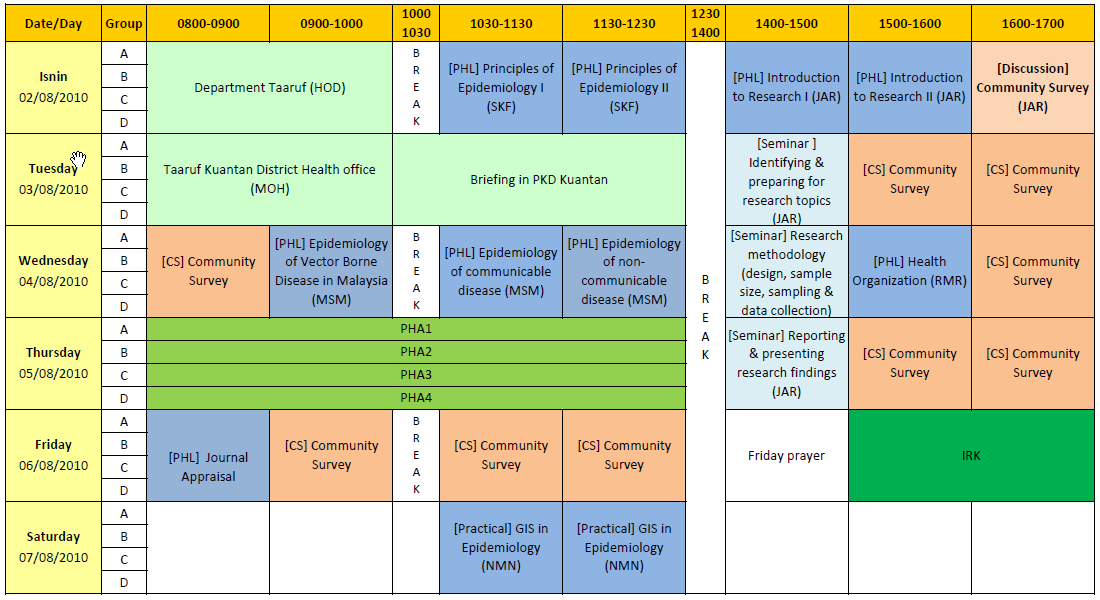  MED4106 Timetable Week 1 COMMED